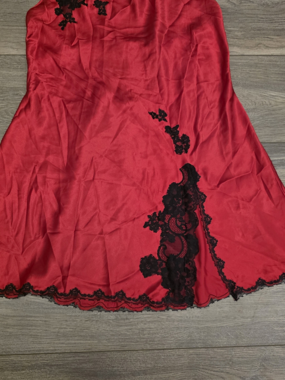 RARE VINTAGE Y2K VICTORIA’S SECRET RED SATIN SLIP DRESS SIZE LARGE - Picture 5 of 8